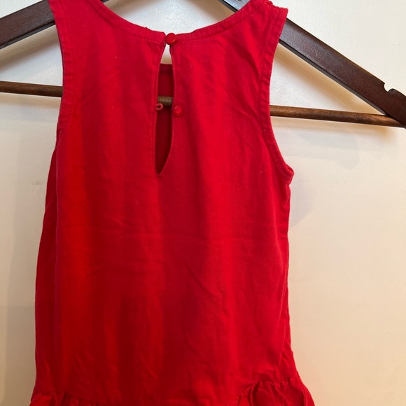 Red flowy mini dress for toddler girls - Picture 3 of 9